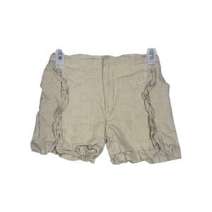 The Oaks Apparel Girls Ruffle Hem Shorts Beige Size‎ 8 Linen Blend